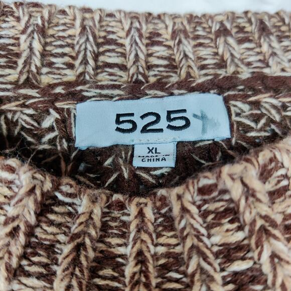 525 America x Revolve Chunky Marled Stripe Knit Sweater Bishop Sleeve XL Cozy - Picture 10 of 14